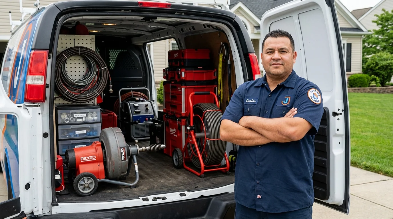 Professional drain cleaning equipment and Johns Plumbing LLC plumber in Wetumpka