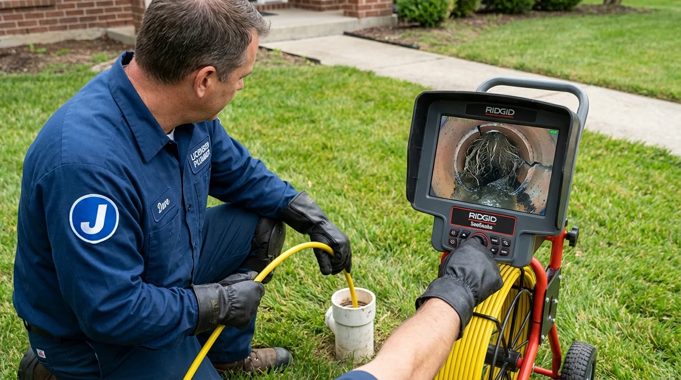 Sewer camera inspection being performed by Johns Plumbing LLC in Wetumpka