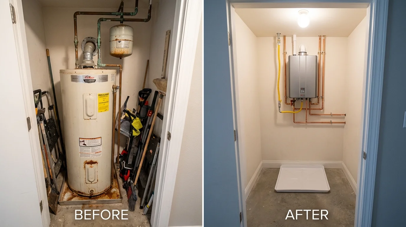 Tank water heater versus wall-mounted tankless unit comparison for Wetumpka, AL homeowners